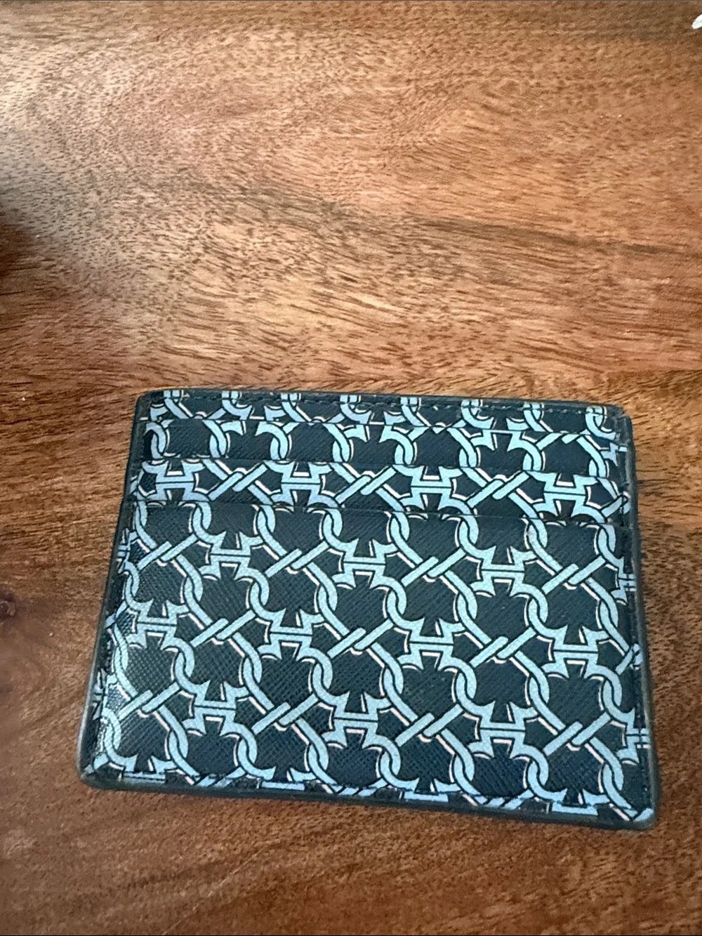 kate spade navy and light blue monogram crossbody with card case